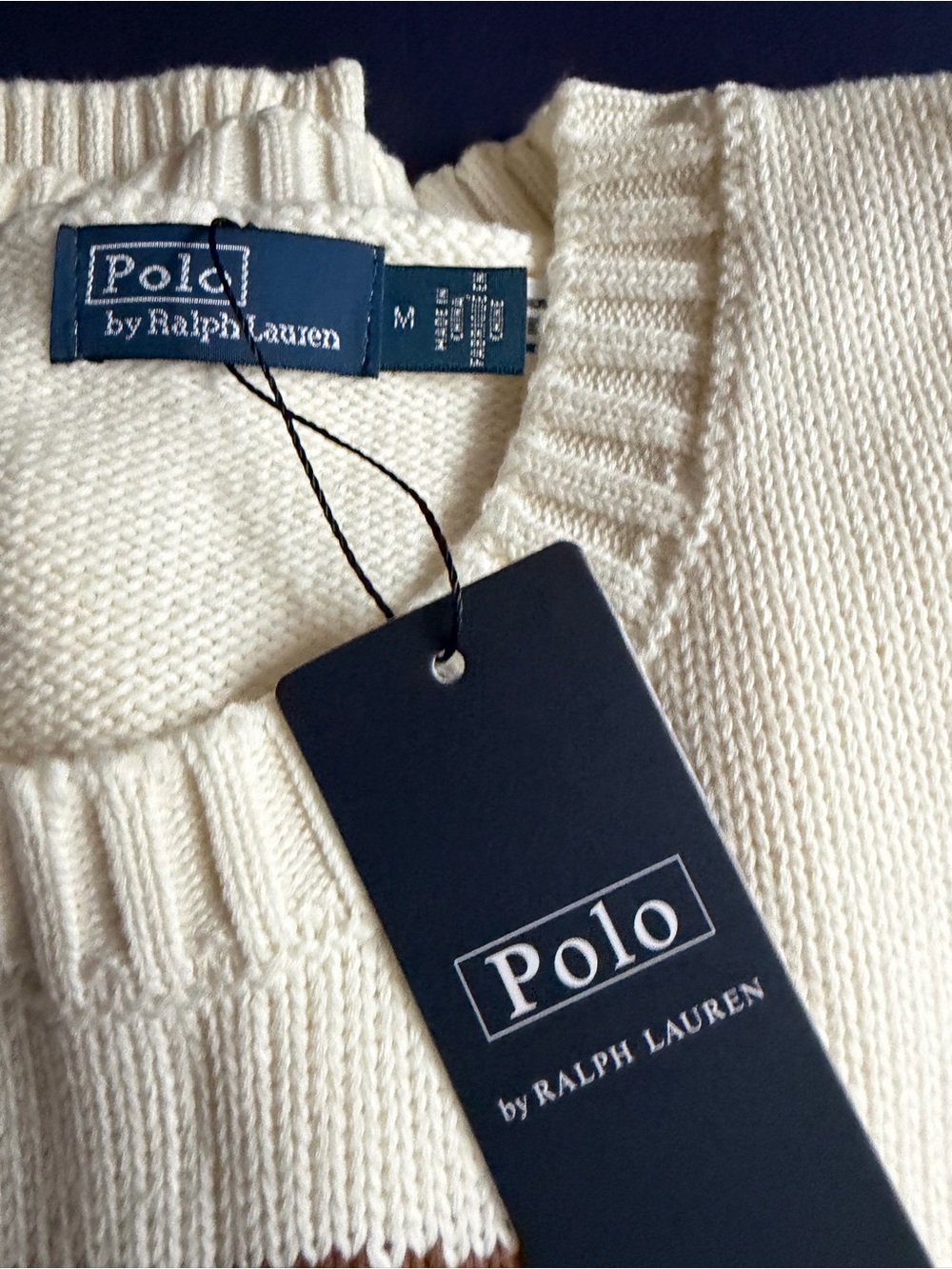 Ralph Lauren Cream Crewneck Sweater with Polo Bear Intarsia - Picture 3 of 9